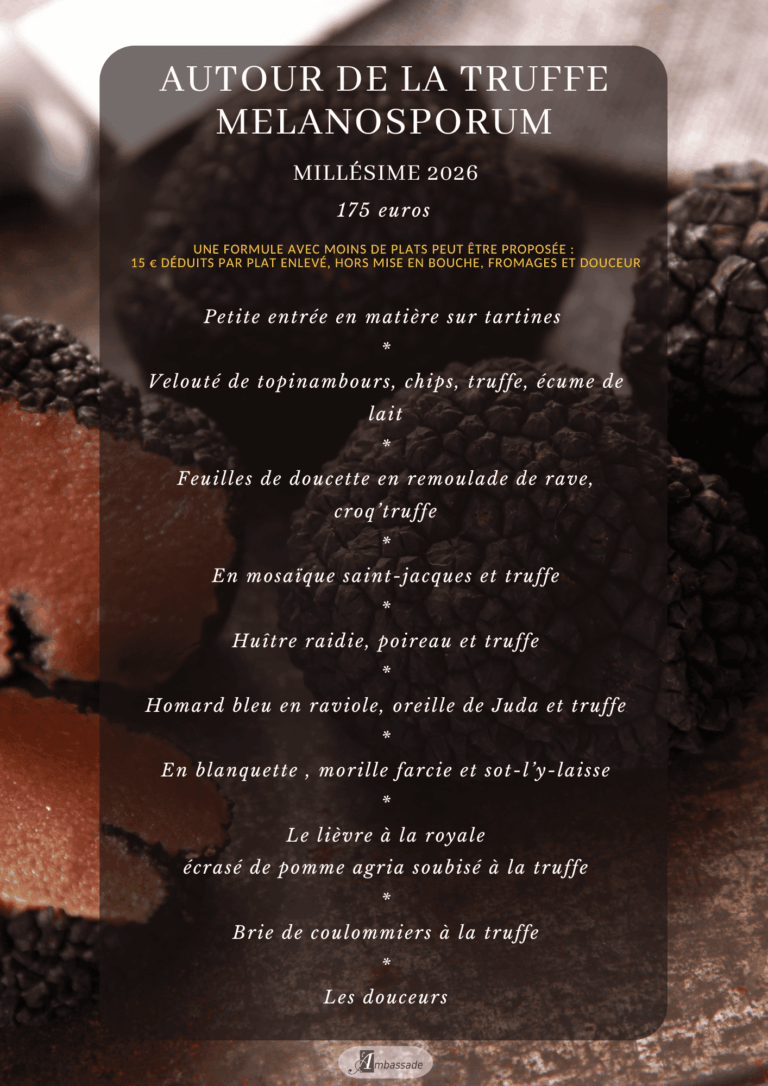 Menu Ambassade TRUFFE 2026